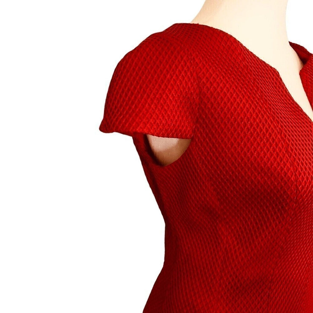 Julia Jordan red lined dress V‑neck cap sleeve size 8e