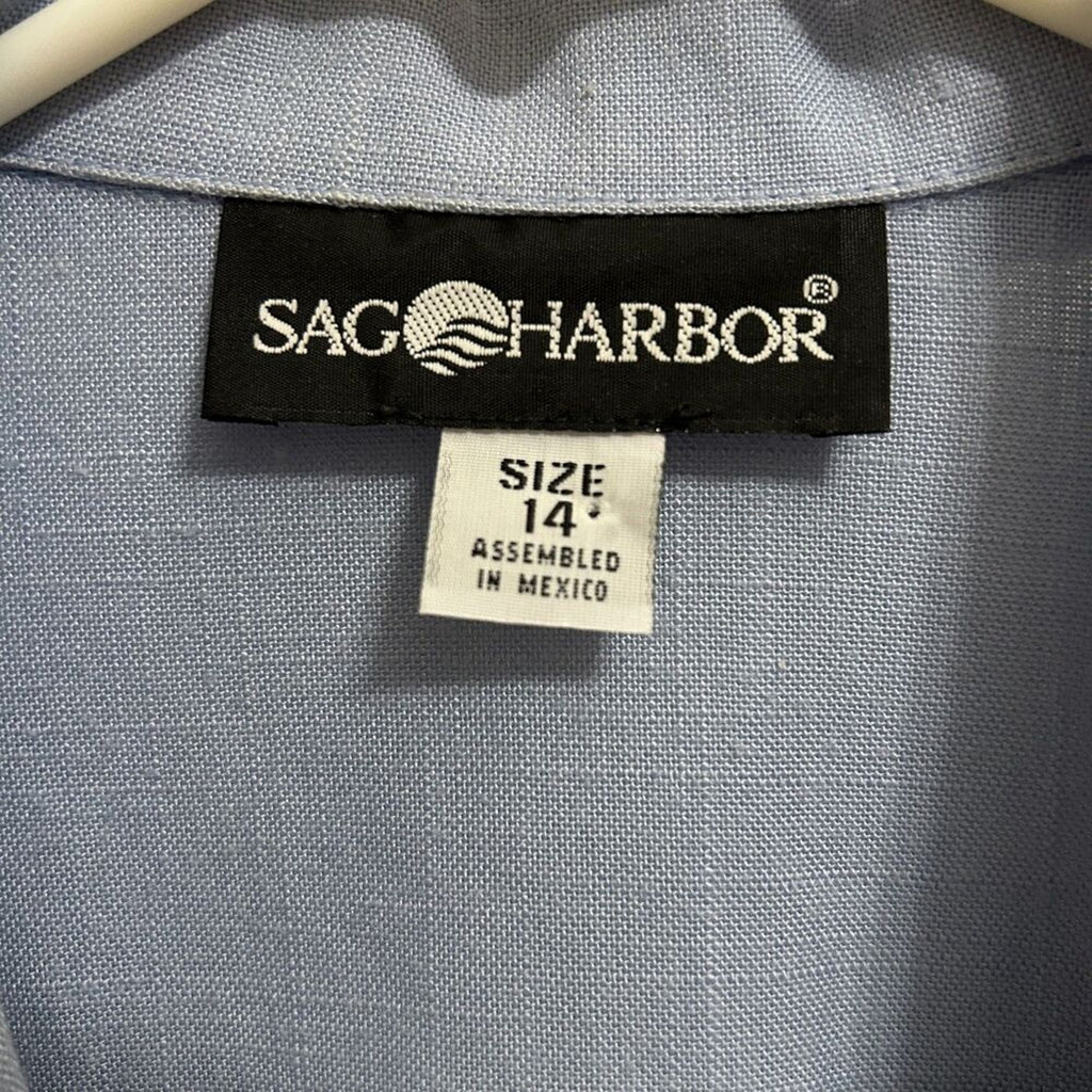 Sag Harbor Women's Size 14 Blue Suit Jacket Blazer Business Casual 2 Button #047