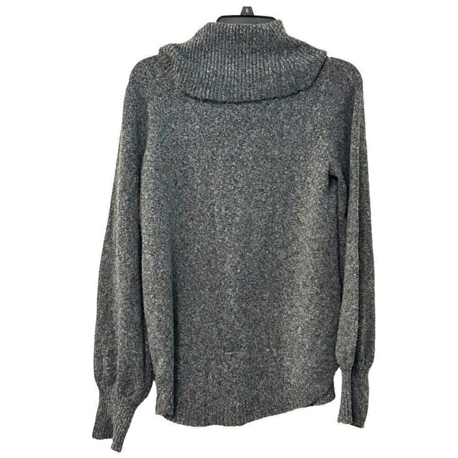 Tahari Women's Size S (Oversized) Cowl Neck Sweater, Grey, Long Sleeve #N1431