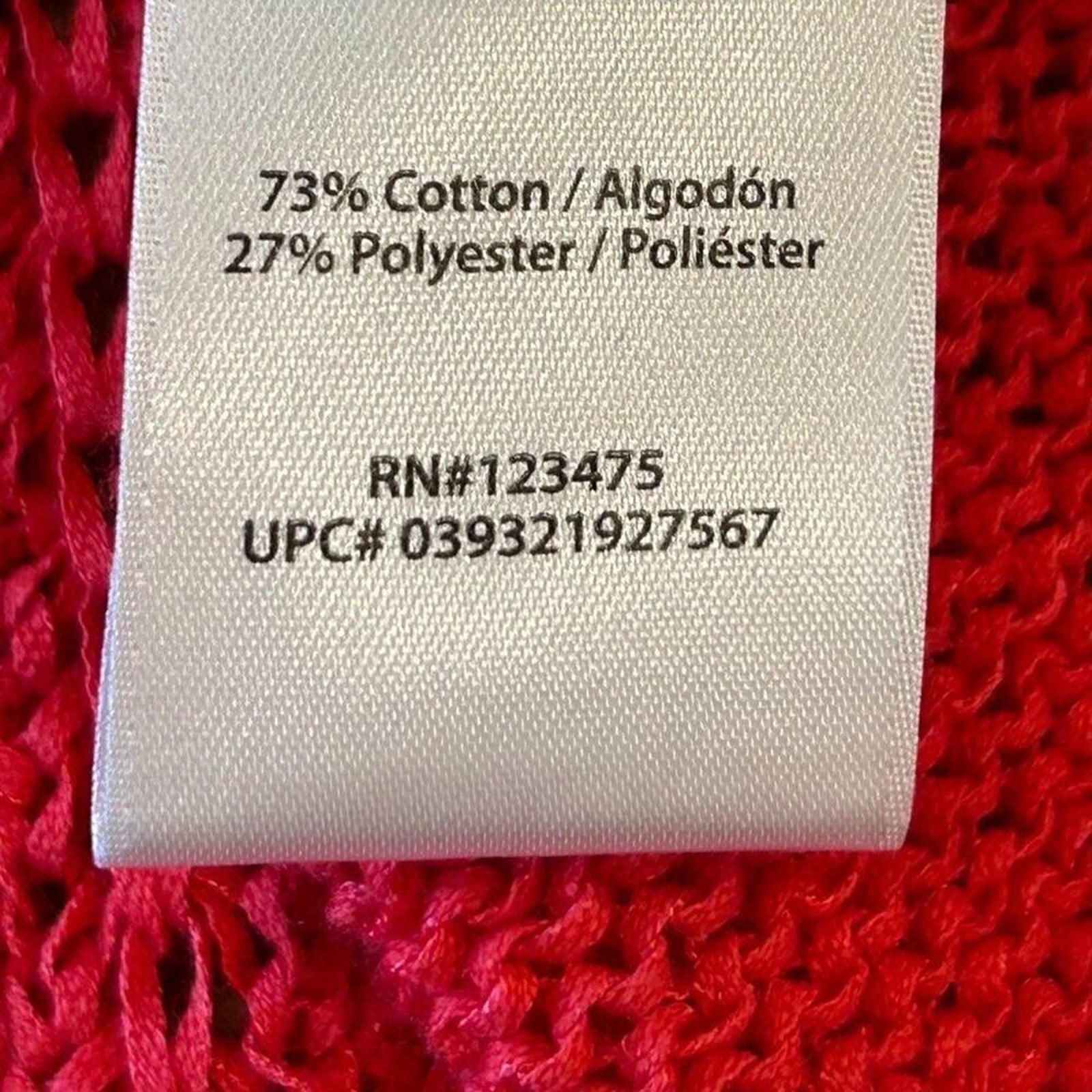 Rachel Zoe Women's Red Sweater Size XL Pullover Cotton Blend  Boho #K1316