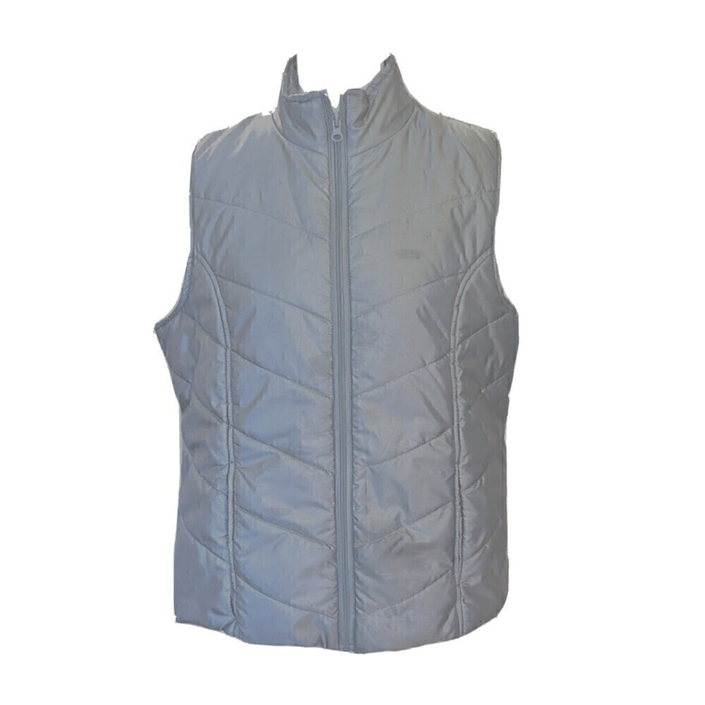 Kim Rogers, Curvy Women's Puffer Vest, Gray, Nylon/Poly Blend, Size: XL, #1181