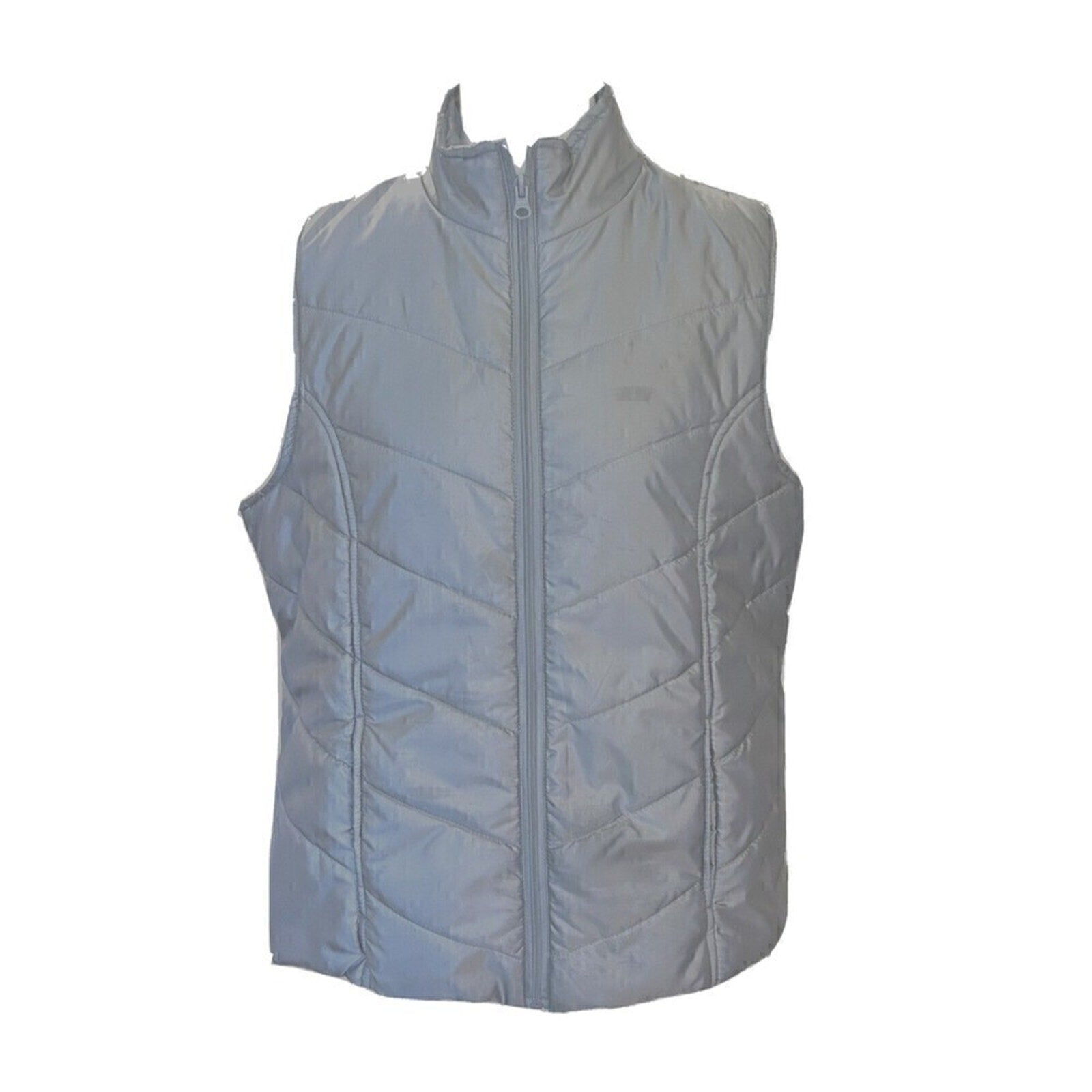 Kim Rogers, Curvy Women's Puffer Vest, Gray, Nylon/Poly Blend, Size: XL, #1181