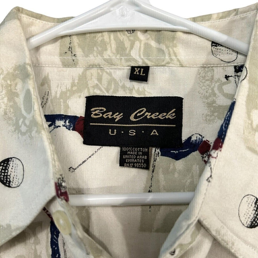 Bay Creek Men's XL Big Golf Shirt Short Sleeve - New - Cream Color, #1166