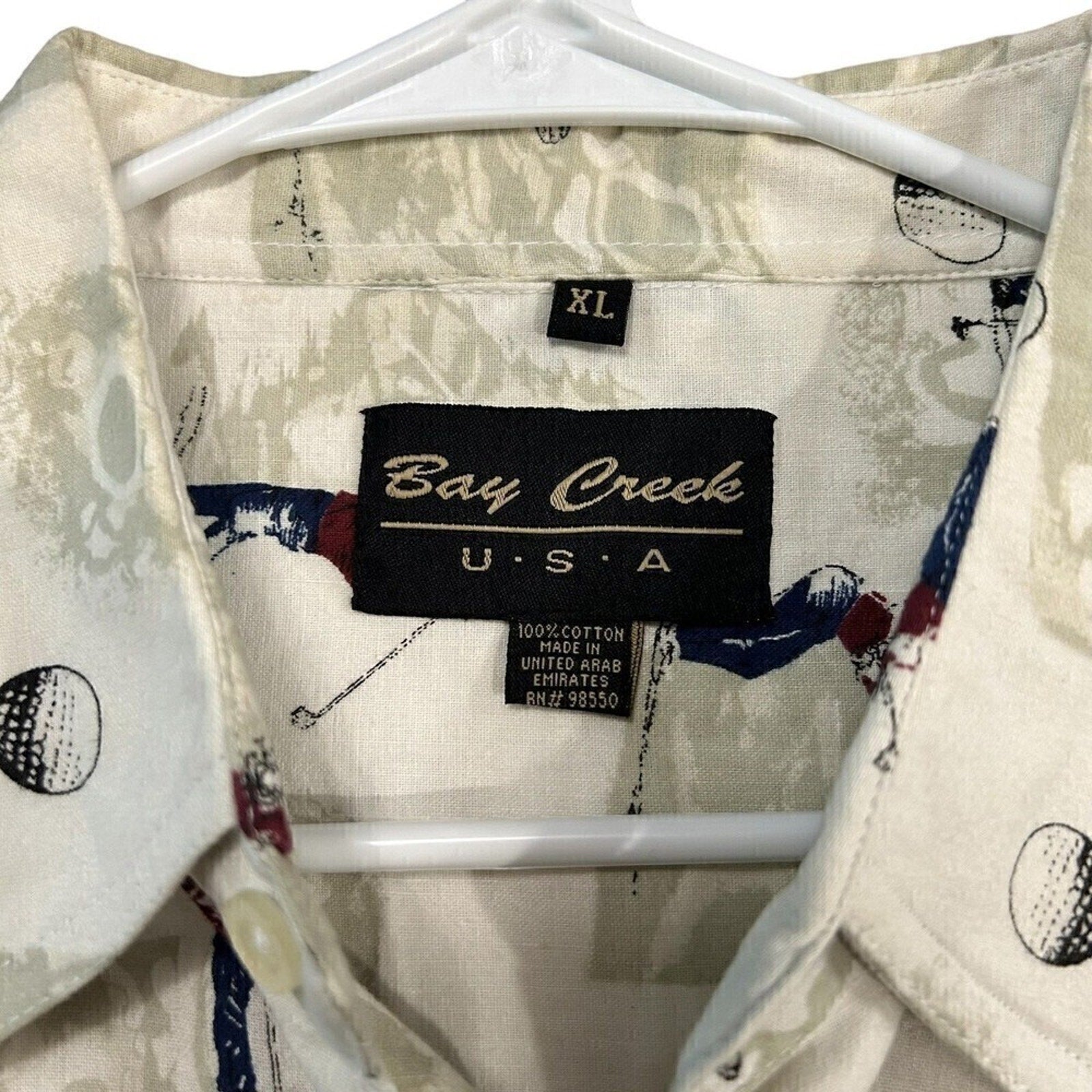 Bay Creek Men's XL Big Golf Shirt Short Sleeve - New - Cream Color, #1166