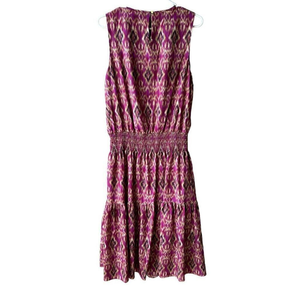 Lauren Ralph Lauren geometric midi sleeveless dress fully lined purple #H007