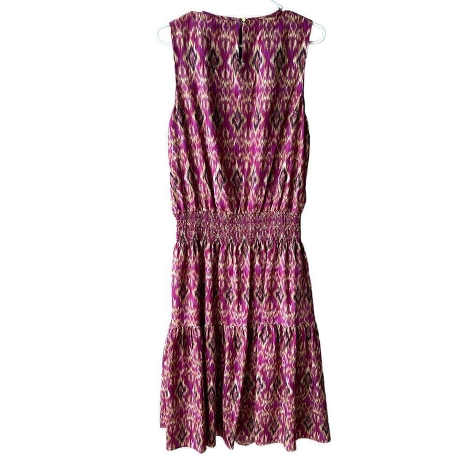 Lauren Ralph Lauren geometric midi sleeveless dress fully lined purple #H007