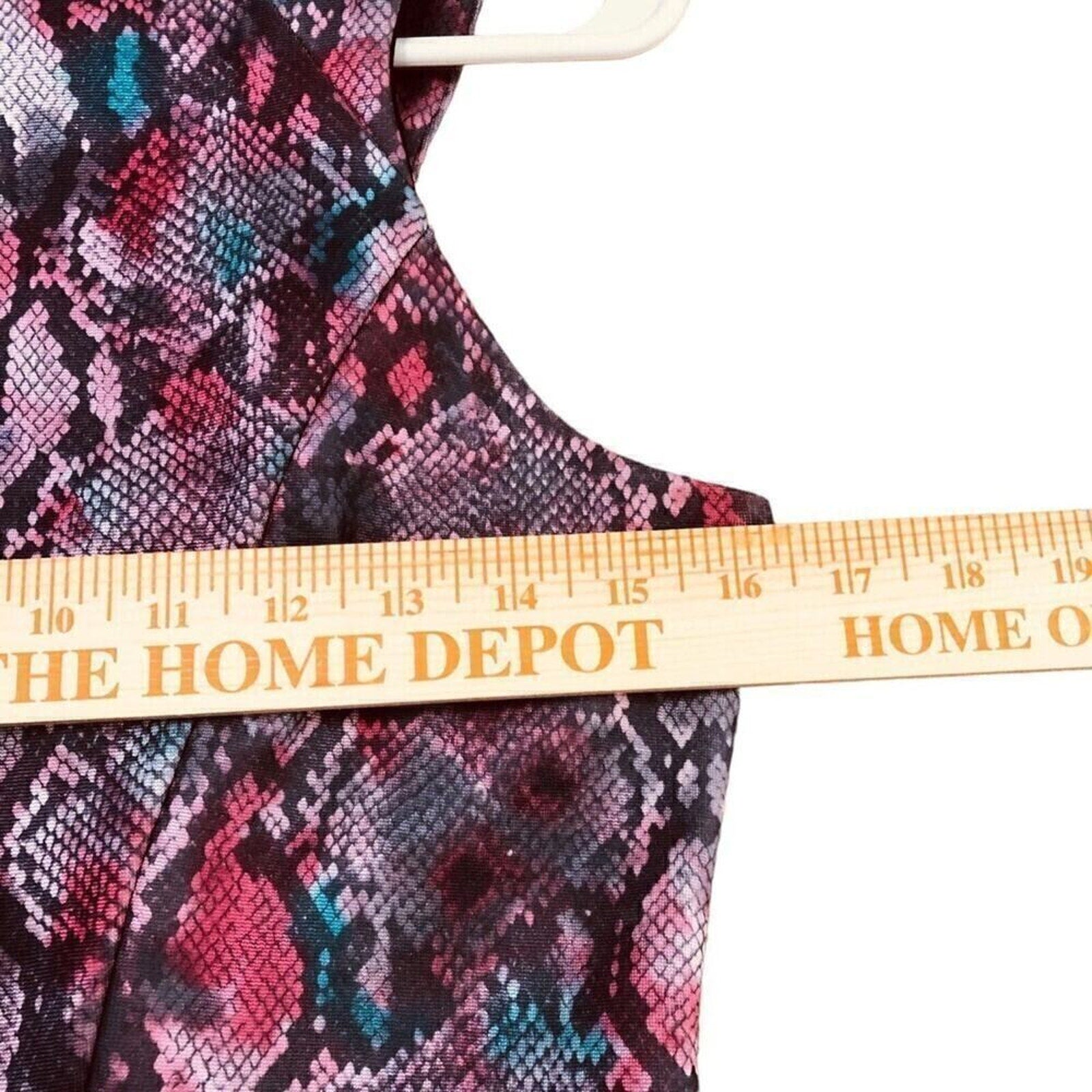 Topshop Women’s Size 11 Snake Print High-Neck Dress – Pink & Purple