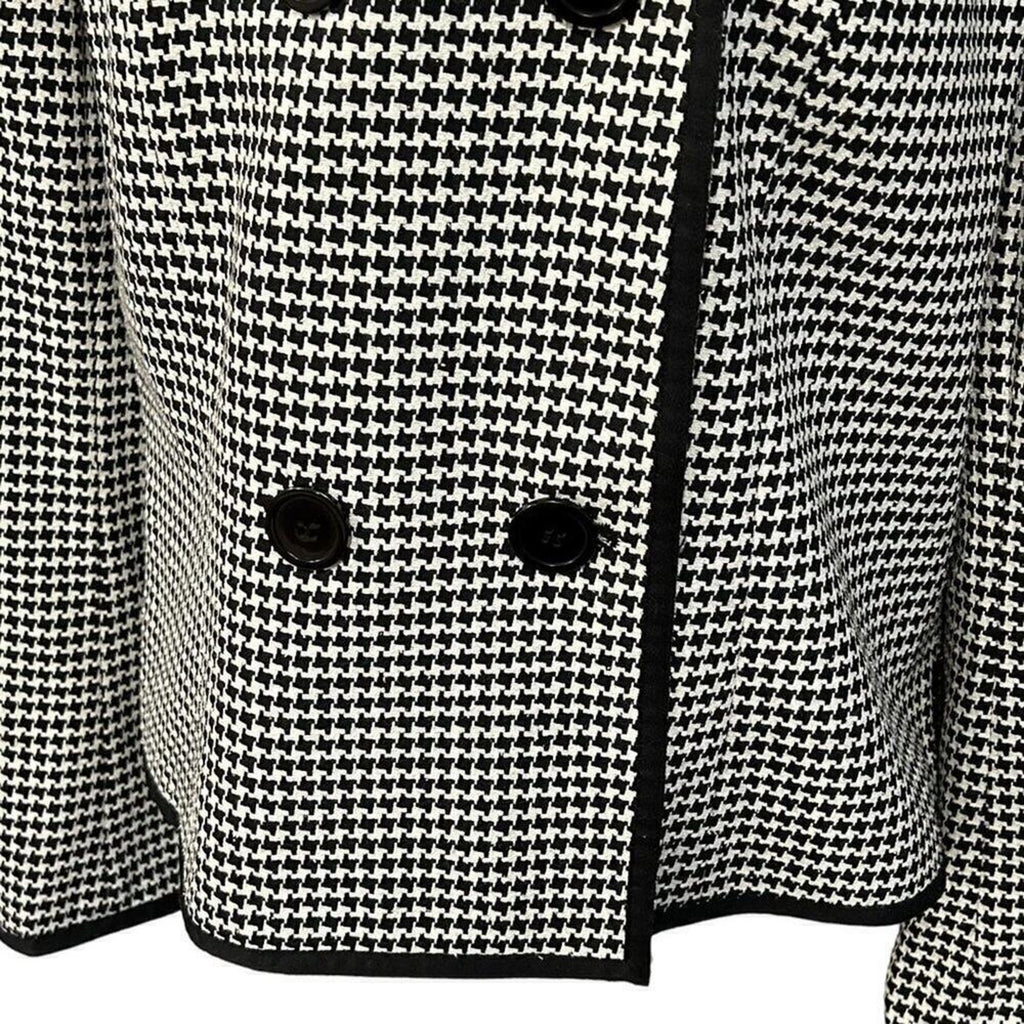 Talbots Women's  Black White Houndstooth Plaid Jacket Blazer Size 14 #BH