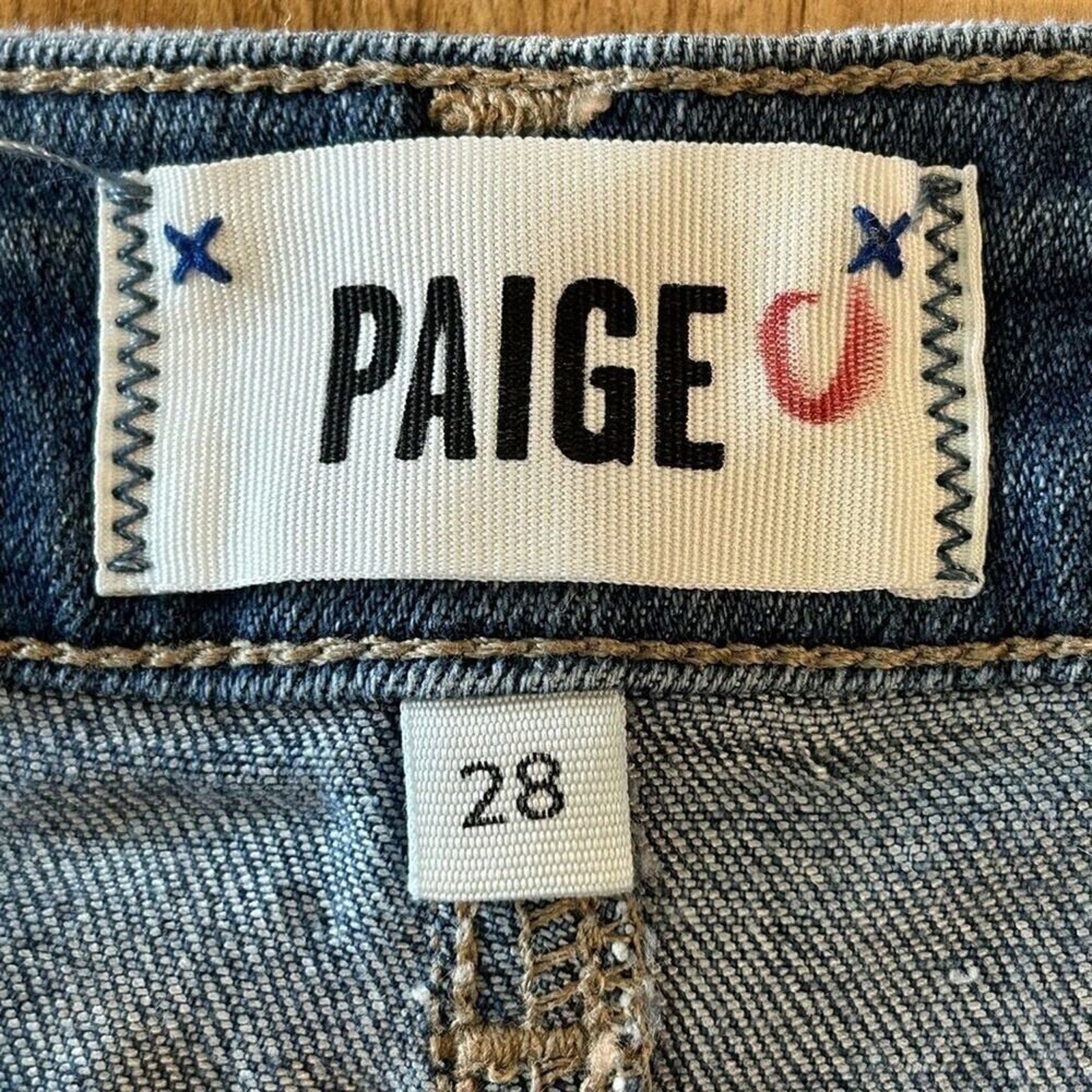 Paige Womens Jimmy Jimmy Shorts Festival Denim Cutoff Stretch Sz. 28 #A1158