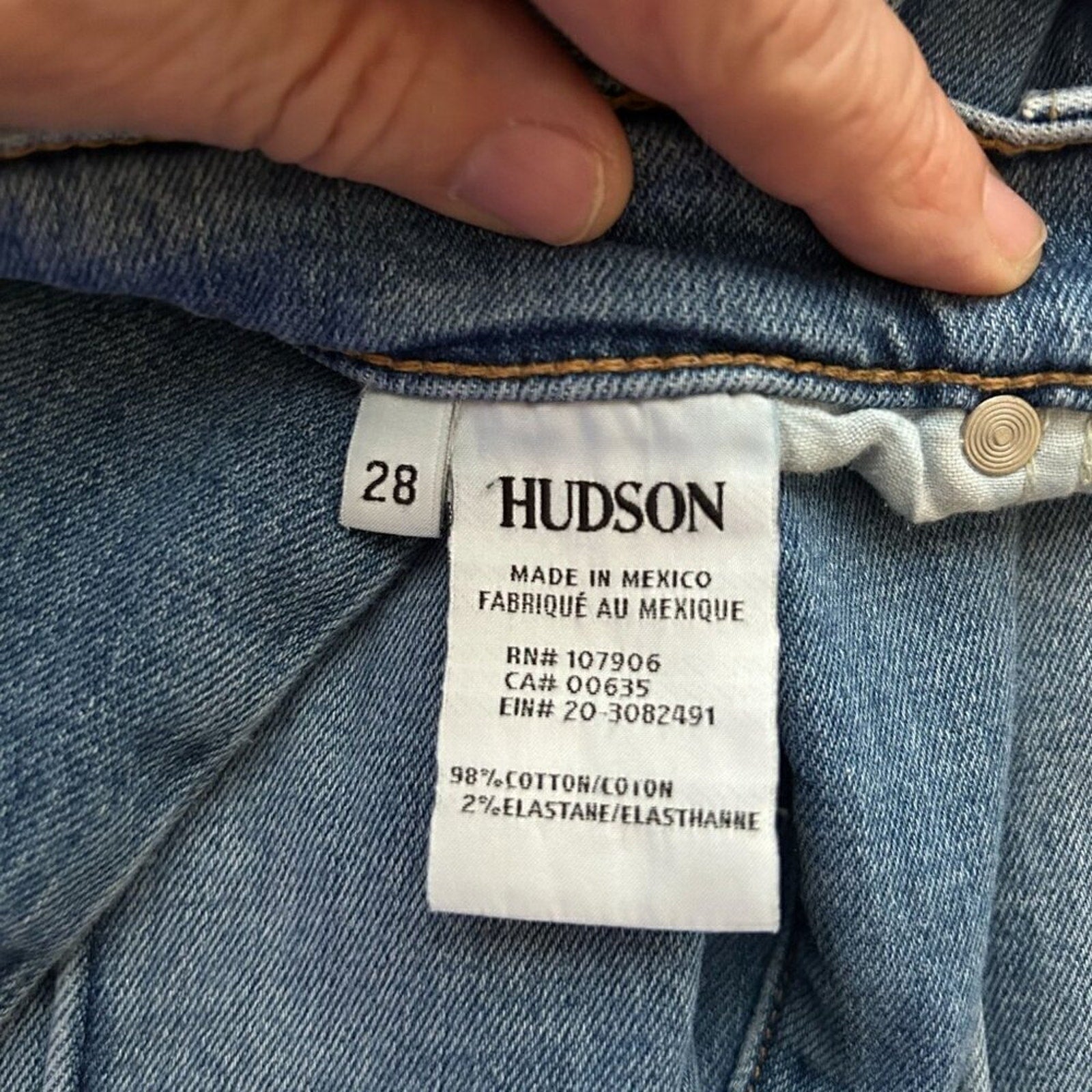 Hudson Jeans Women's Size 28 Cut Off High Rise Straight Leg Blue Jeans #J3-1575