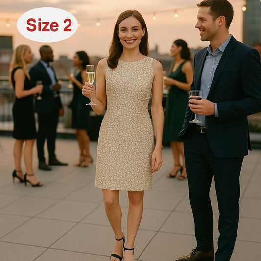 J. Crew Women's Dress Basketweave Leopard Sheath Dress Size 2 #BH