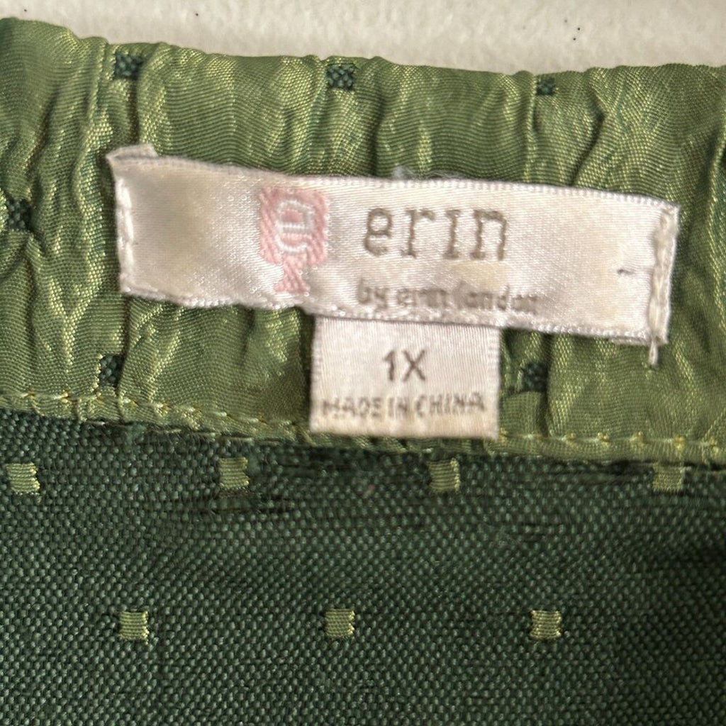 Erin London Green Women's Jacket Size 1X 3/4 Sleeve Erin Euc St. Patrick's Day
