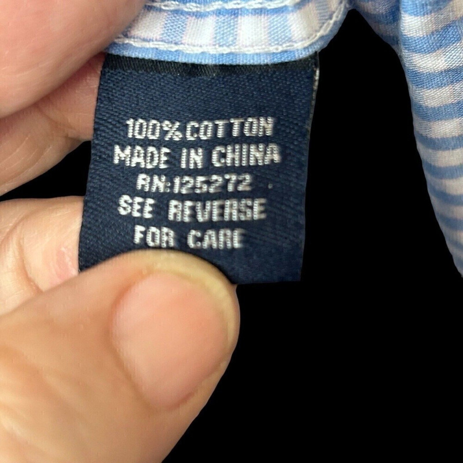 Bocari Men's Shirt Long Sleeve Button Up Blue Gingham Plaid Size XL #G1268