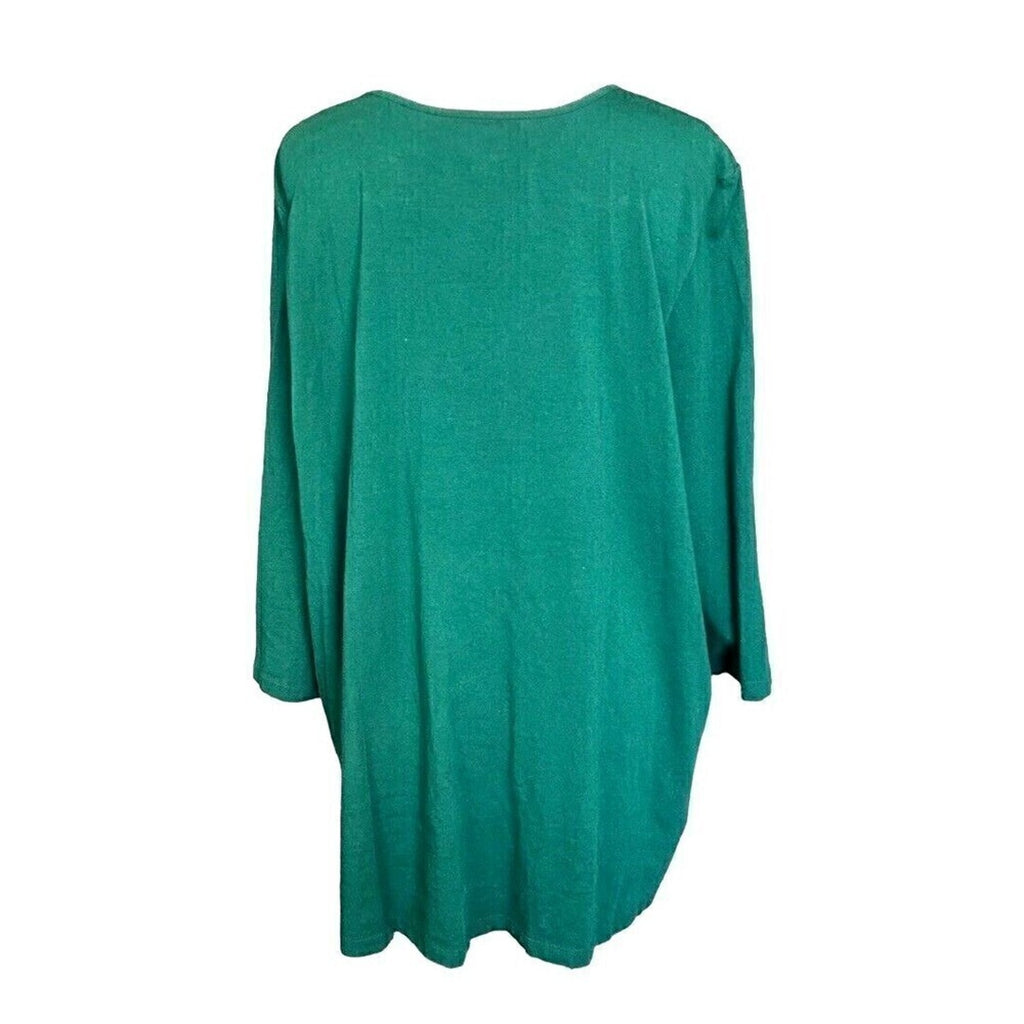 Catherines Green Velvet V-Neck Tunic Top 2X #H1314