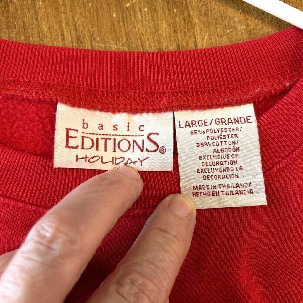 Holiday Christmas Women's Red Pullover Sweatshirt Size L  “Let It Snow…” # K1292