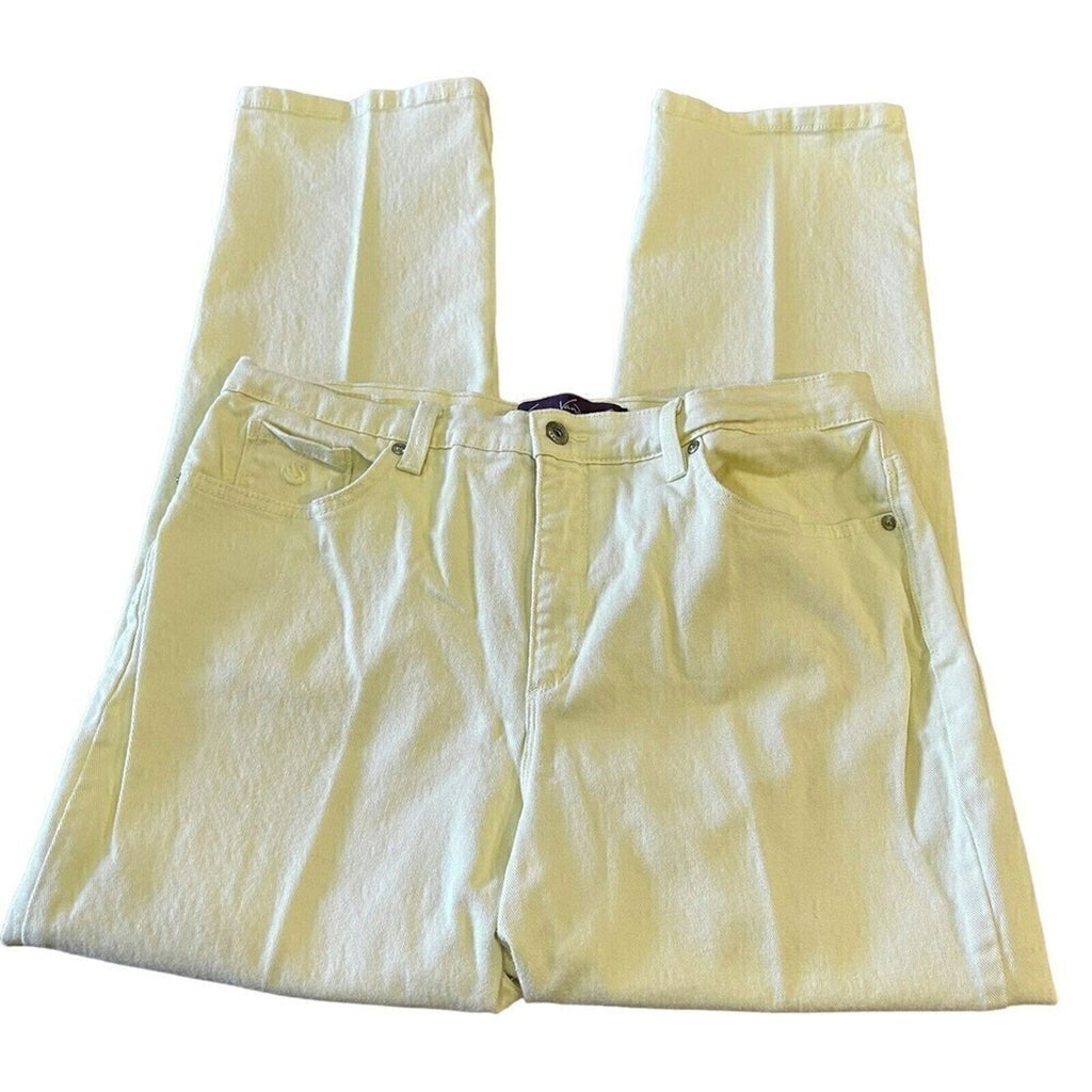 Gloria Vanderbilt High-Rise Jeans, Baby Yellow (not white), Size 14, #1115