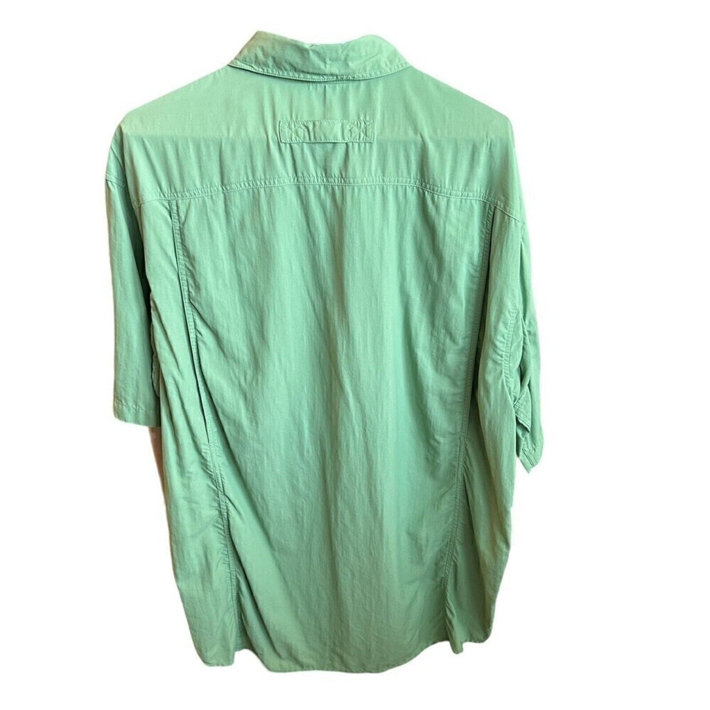 Duluth Trading Green Nylon Short Sleeve Shirt Outdoor Men's Size L/T #E1200