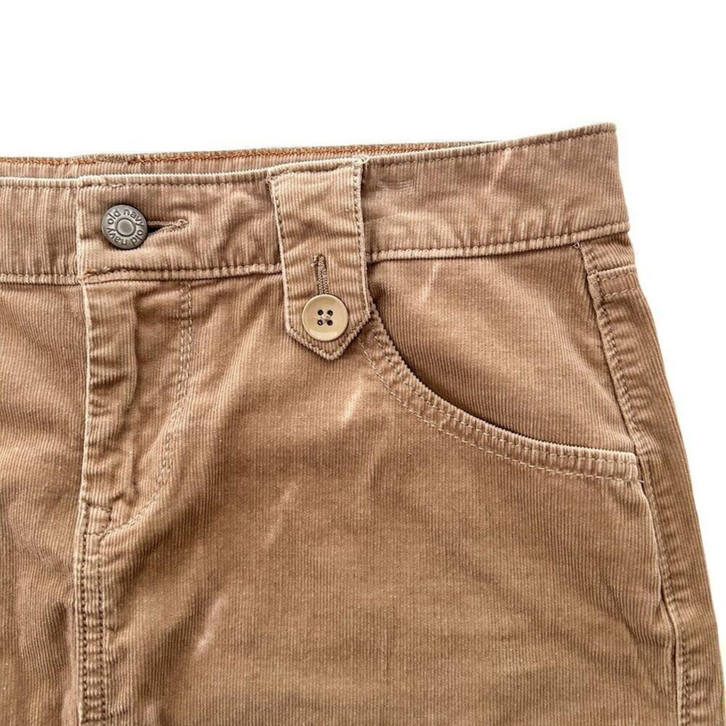 Old Navy Women's Classic Flannel Corcory Skirt Size 4 Tan 4 Pockets See Photos