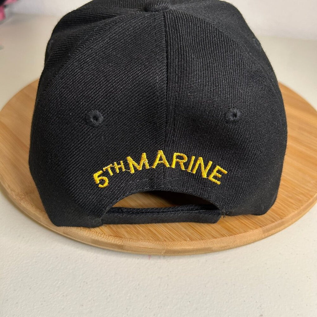 5th Marine Division Black Embroidered Baseball Cap Adjustable