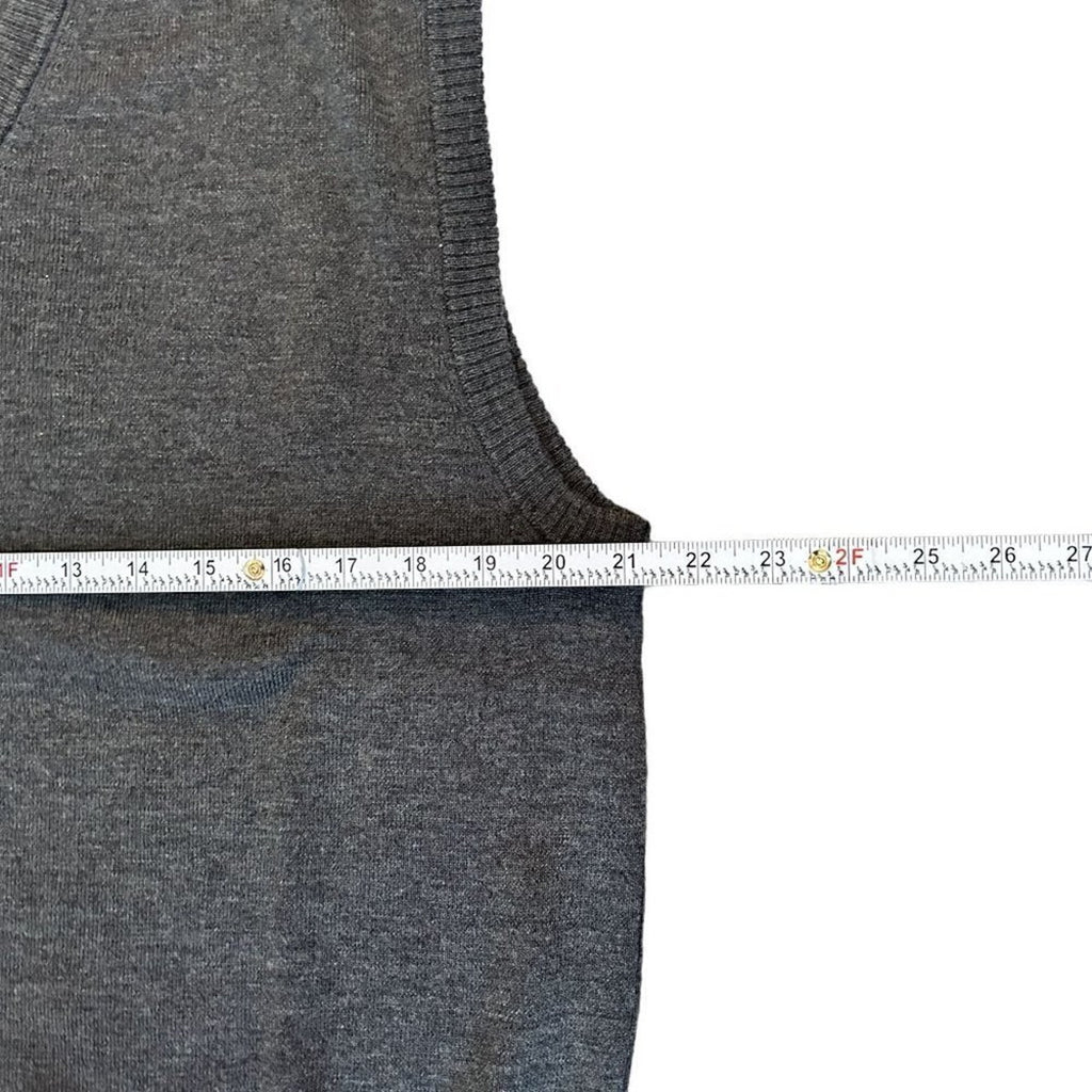 VTG 90's Lands End Sweater Vest Men's Size L Gray Pullover - Golf Style #P1490