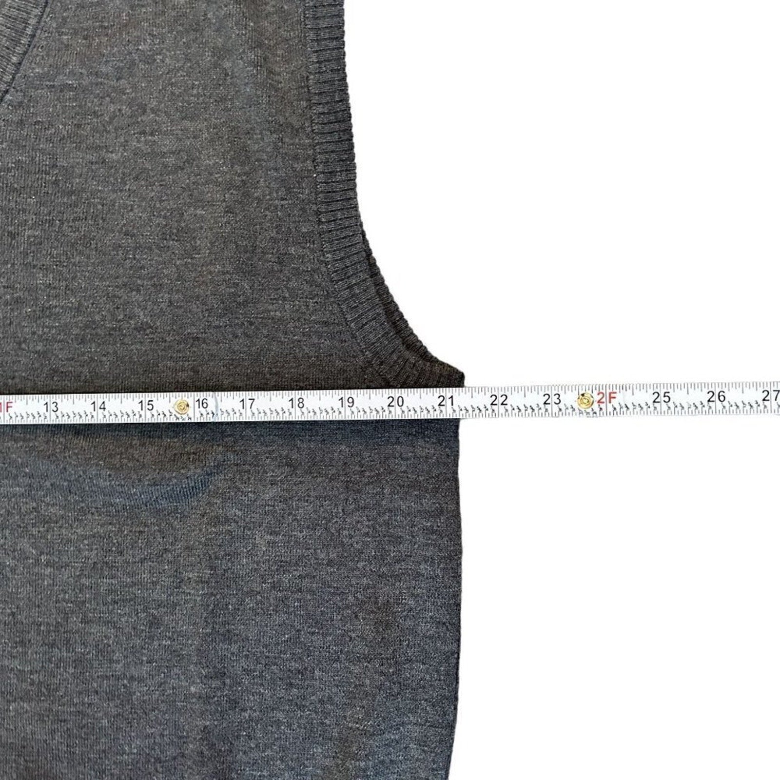 VTG 90's Lands End Sweater Vest Men's Size L Gray Pullover - Golf Style #P1490