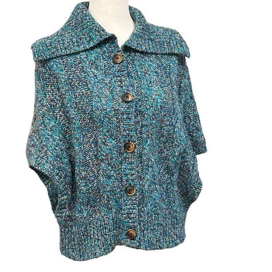 American Eagle Women’s Cable Knit Cardigan – Size ES/S, Bat-Wing Sleeves, Button-Up#BH