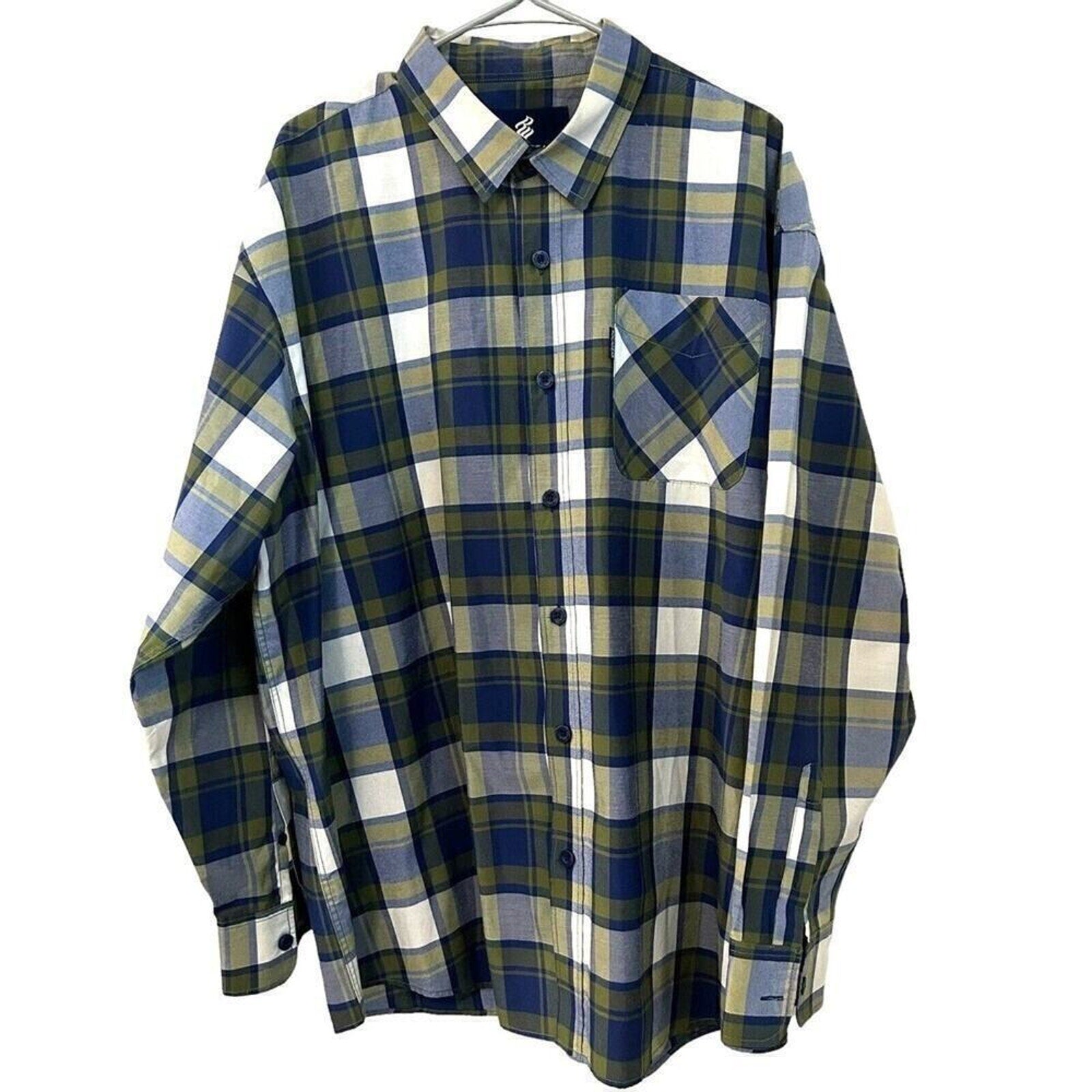 Rockwear Men's Check Button Up Long Sleeve Shirt Multi-Color Size 3X #K1360