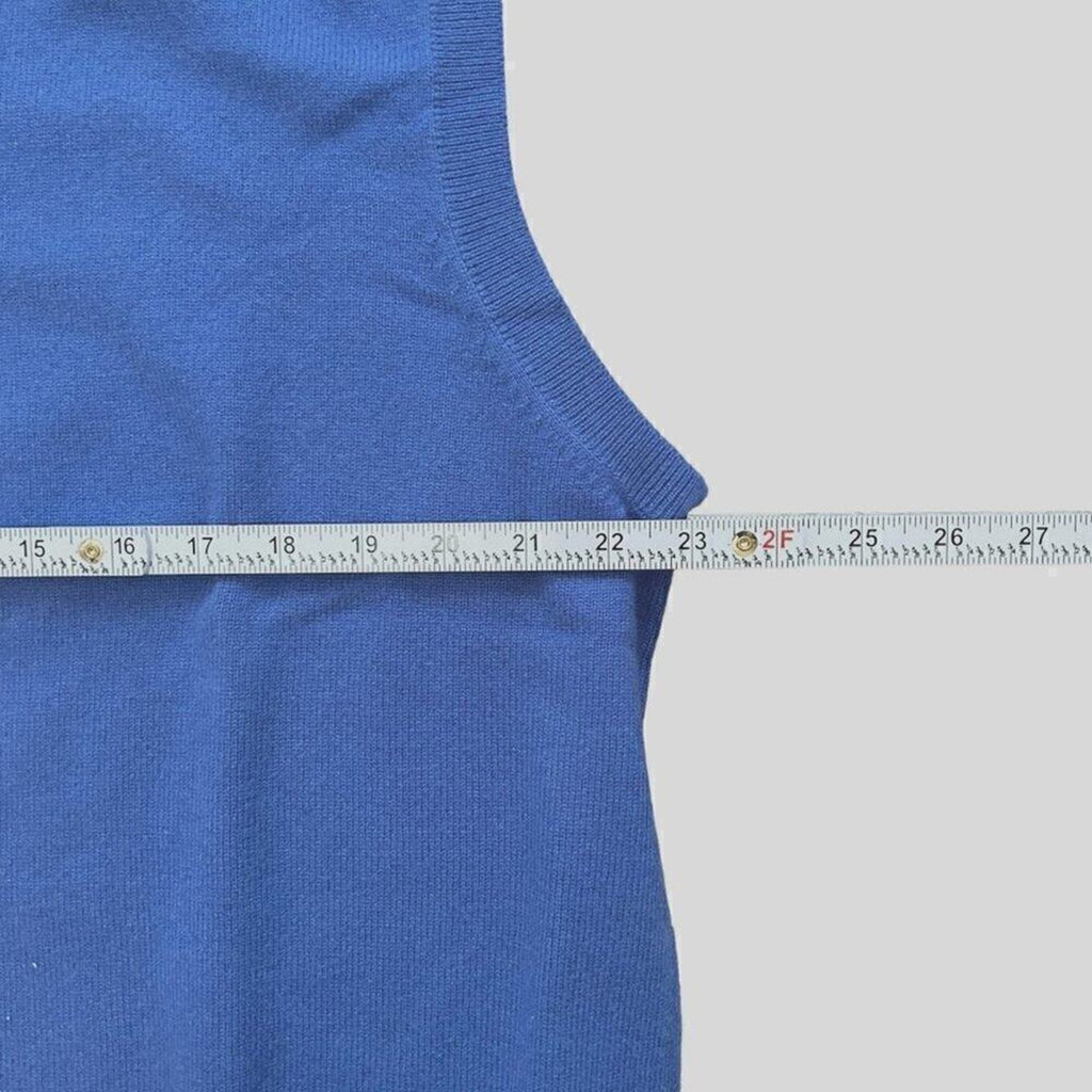 Lands End Vintage 90's 100% Cashmere Sweater Vest Blue V-Neck Golf