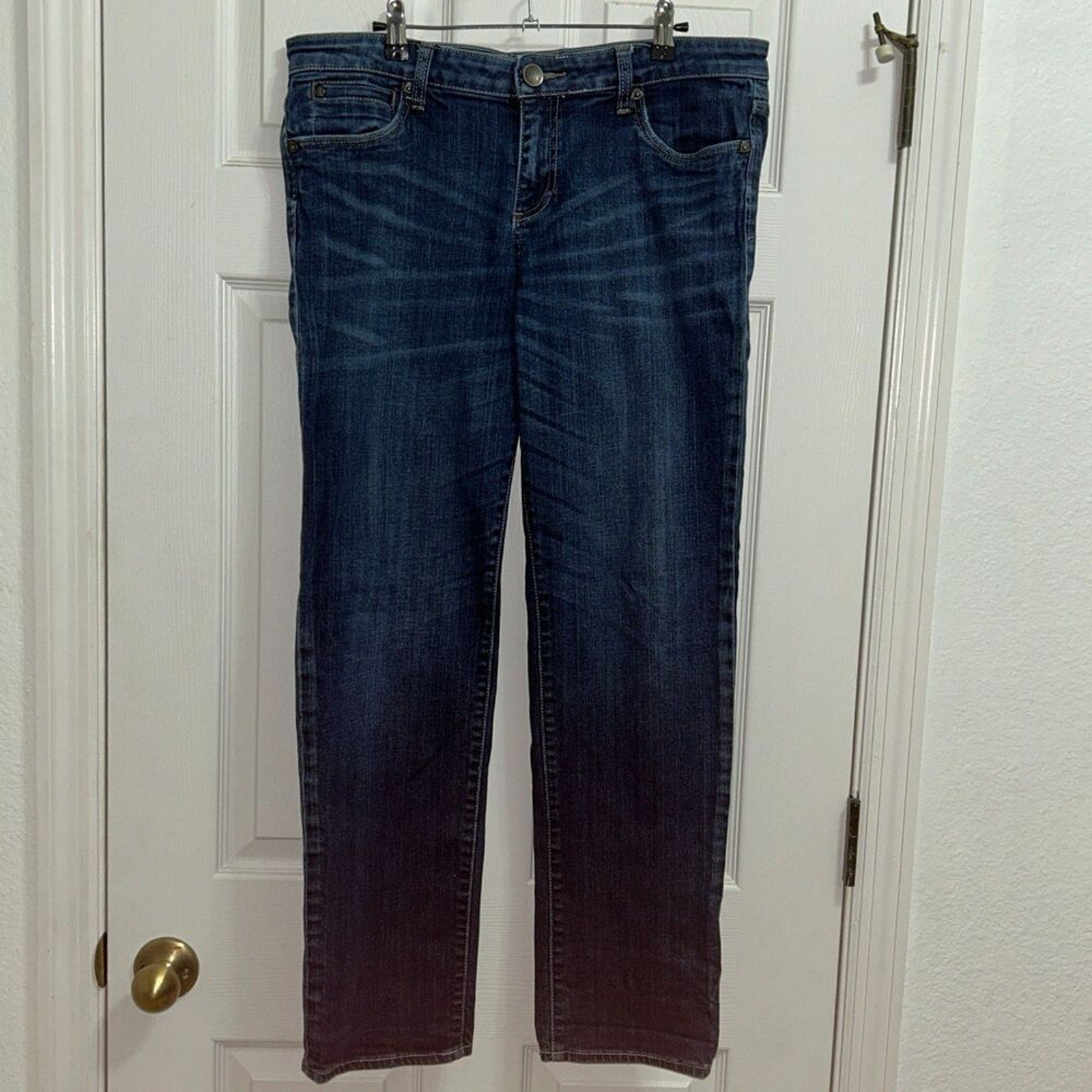 Kut from the Kloth Jeans Women's Sz 12 Katherine Boyfriend Dark Wash Stretch