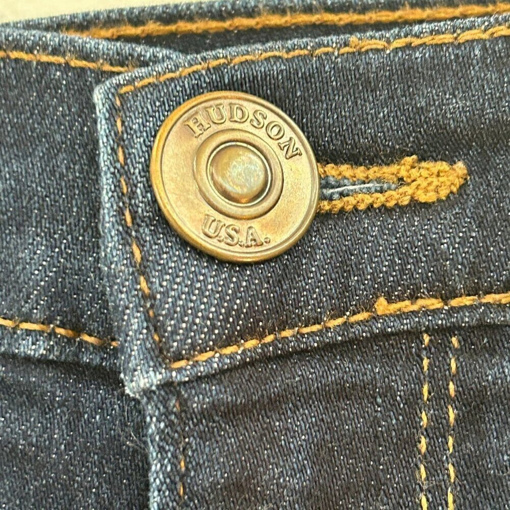 Hudson Women's Jeans Size 27 Mid-Rise Slim Legs Dark Wash Blue Stretch #J3-1566
