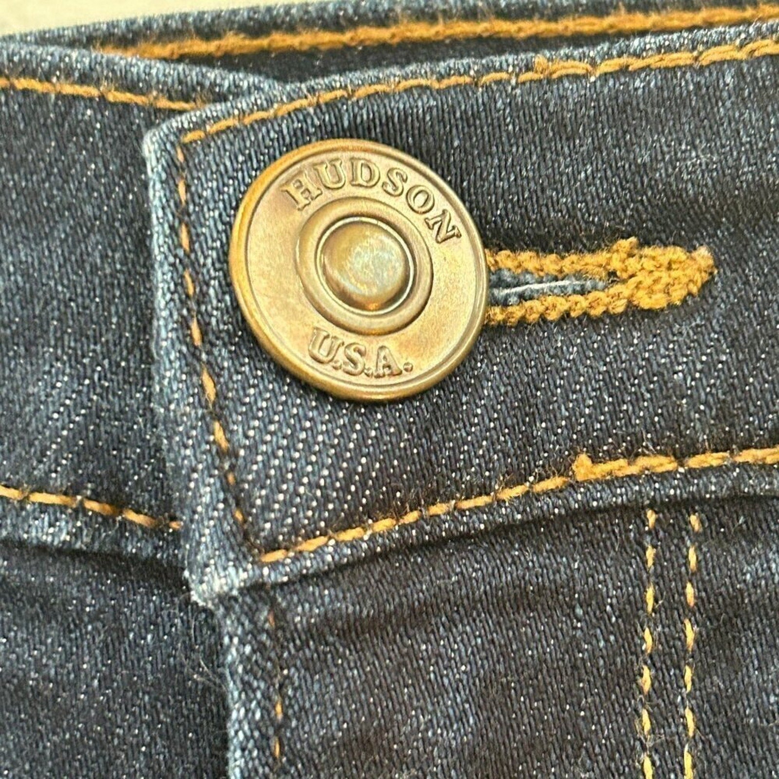 Hudson Women's Jeans Size 27 Mid-Rise Slim Legs Dark Wash Blue Stretch #J3-1566