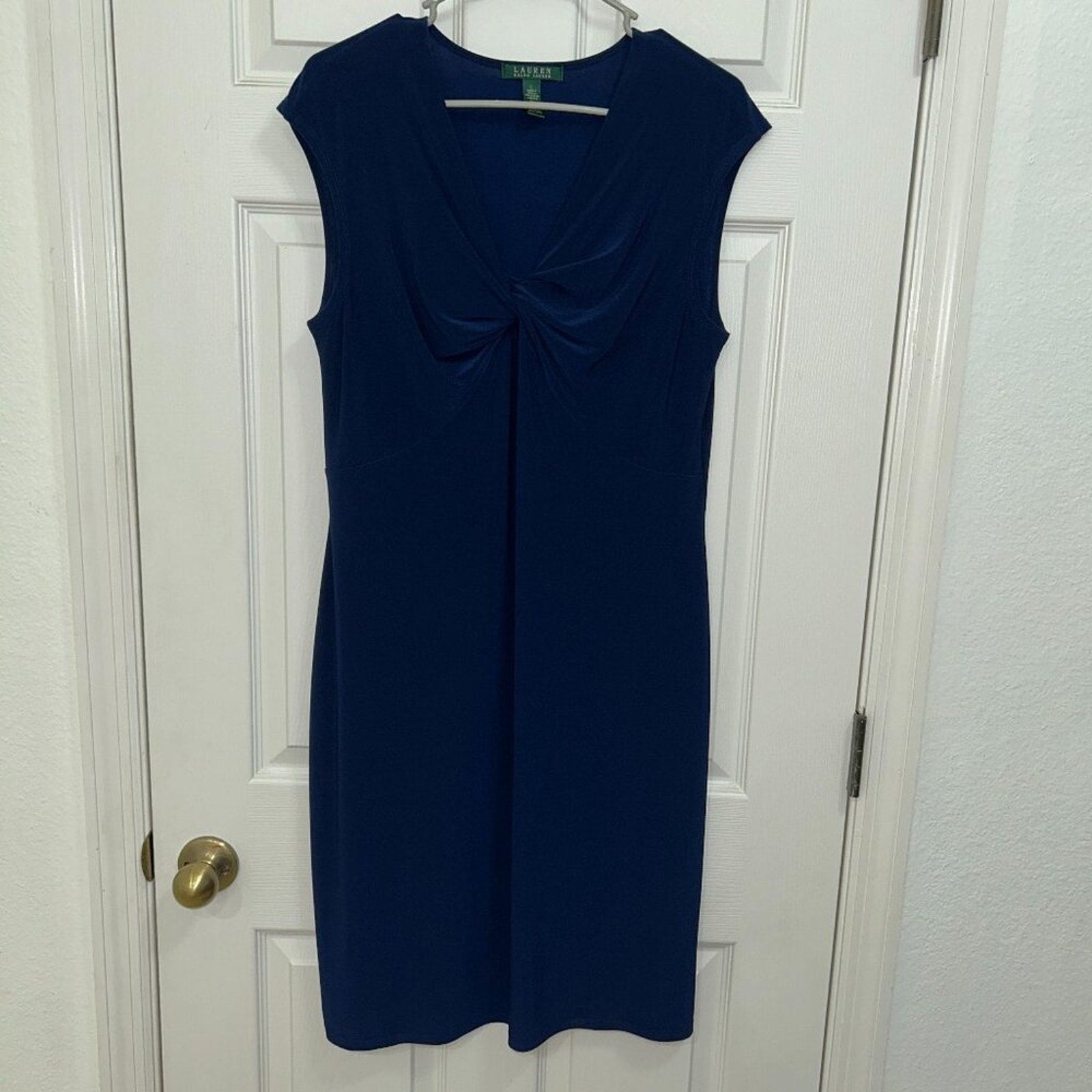 Lauren Ralph Lauren Women's Smart Professional Dress Size Large Navy Blue