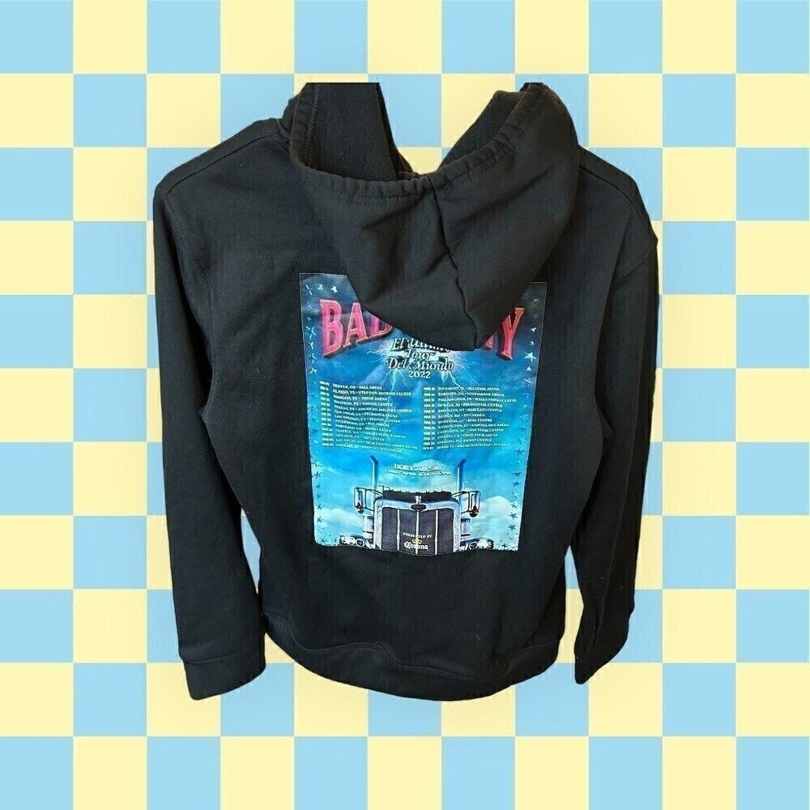 Bad Bunny “El Último Tour” Black Hoodie L – 2022 #J-1339