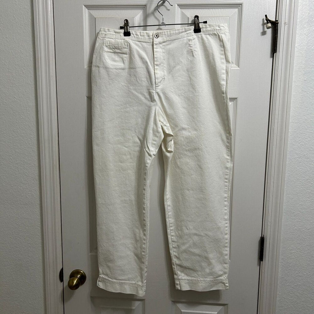 Chicos White Capri Denim Jeans Platinum Clare Cropo Women's Size 3 (Chicos 3) 16