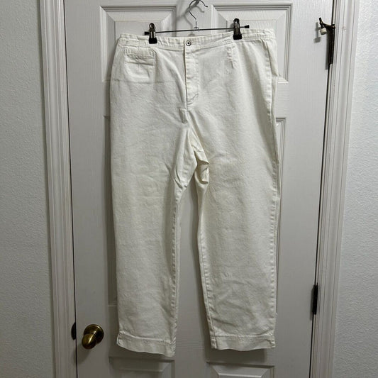 Chicos White Capri Denim Jeans Platinum Clare Cropo Women's Size 3 (Chicos 3) 16