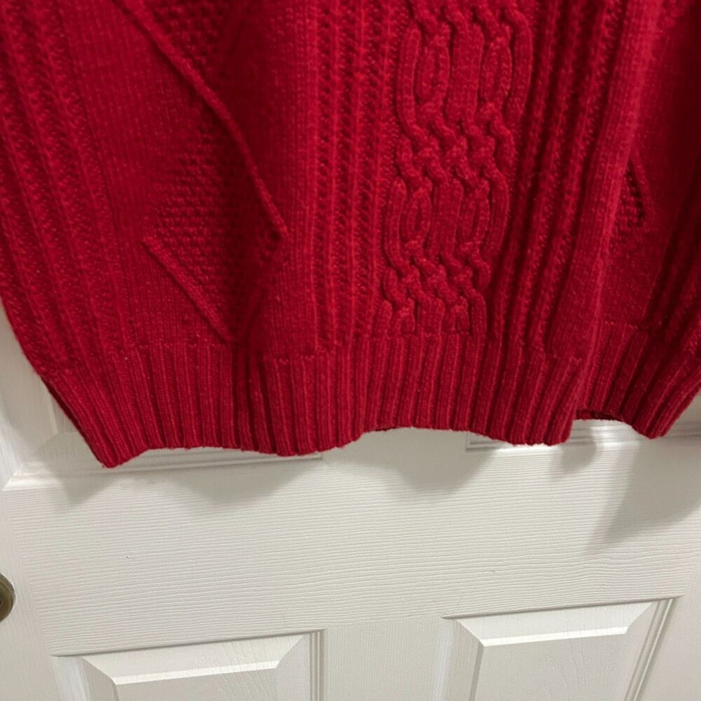 Jos A Bank 1/4 Zip Men's Sweater Sz. L, Red Wool Long Sleeve Pullover, VTG '90's