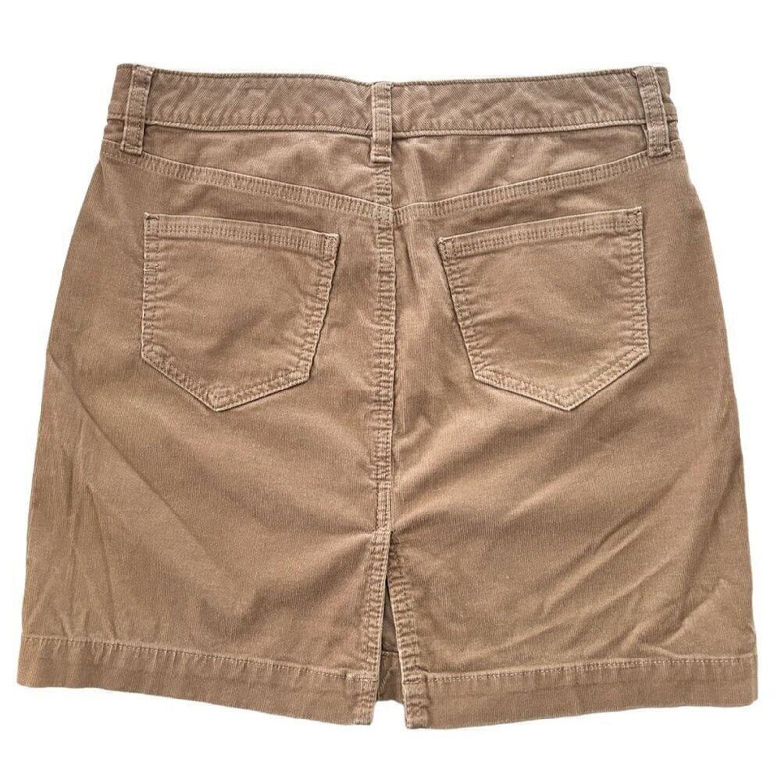 Old Navy Women's Classic Flannel Corcory Skirt Size 4 Tan 4 Pockets See Photos