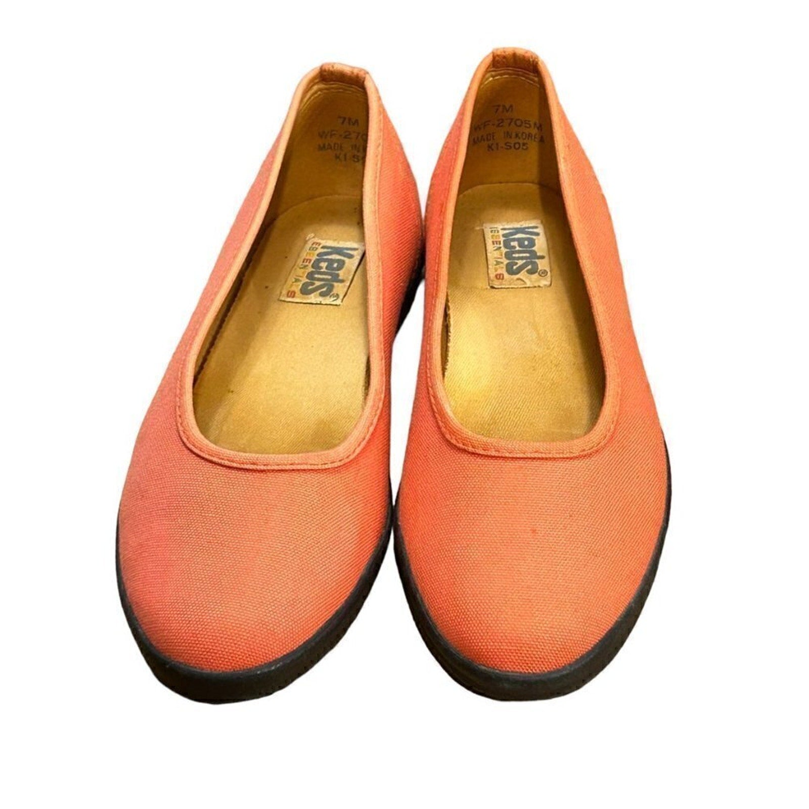 Keds Canvas Sneakers VTG 1990s Champions essentials Orange Women's Sz 7M #BSR