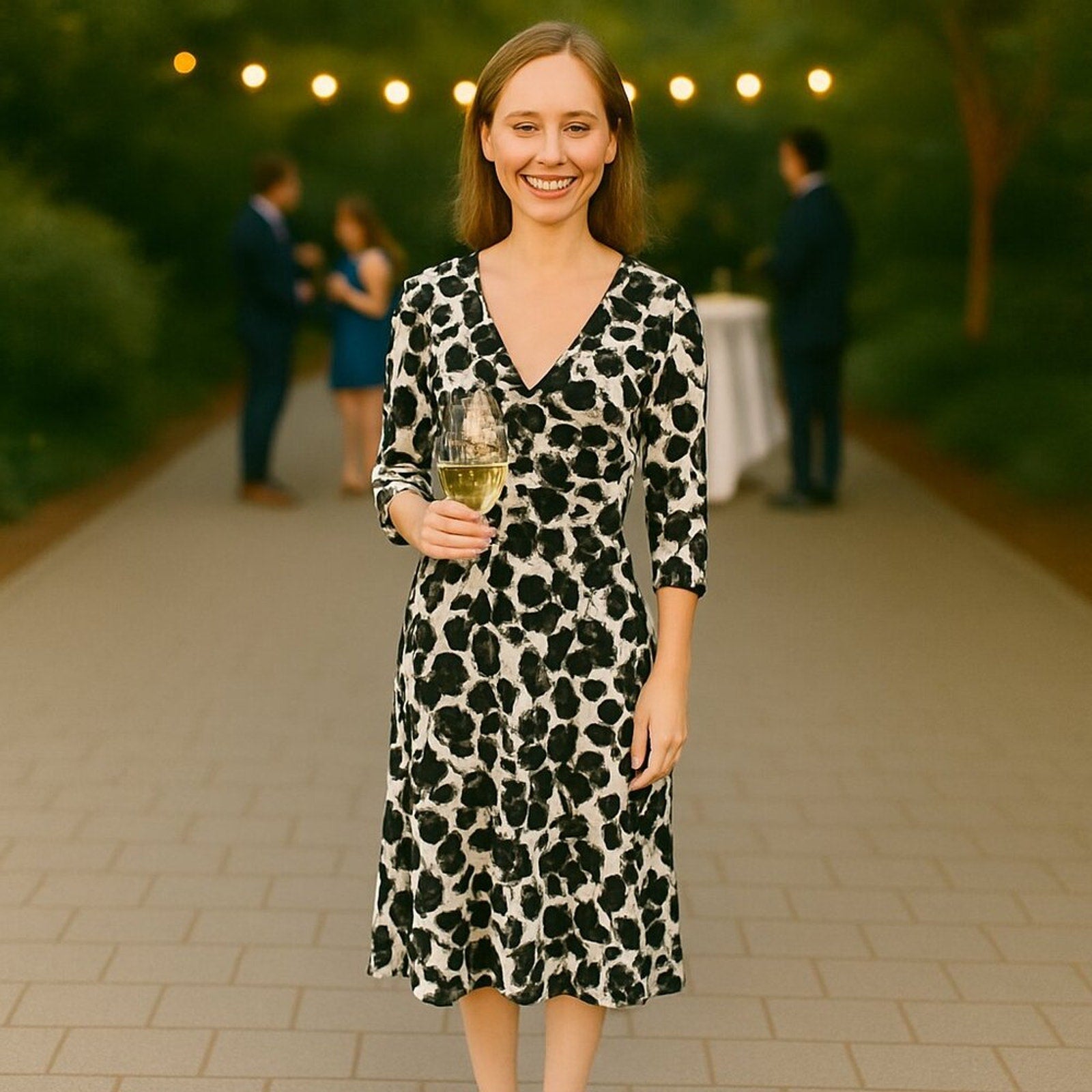 Lily Women’s Maxi Dress Size S Black White Floral Pattern Spring Summer