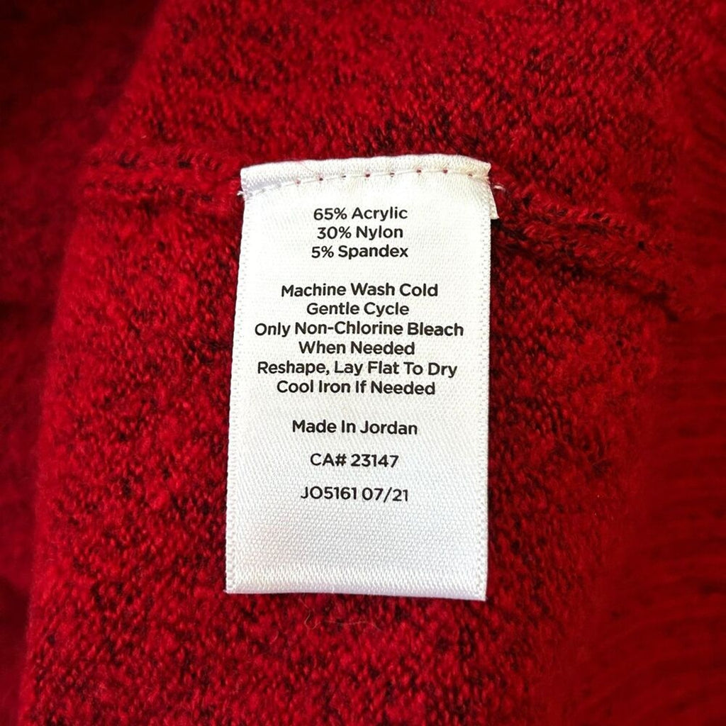 Talbots Red Mock Neck Sweater Women's Sz. L, Buttoned Mock Neck #