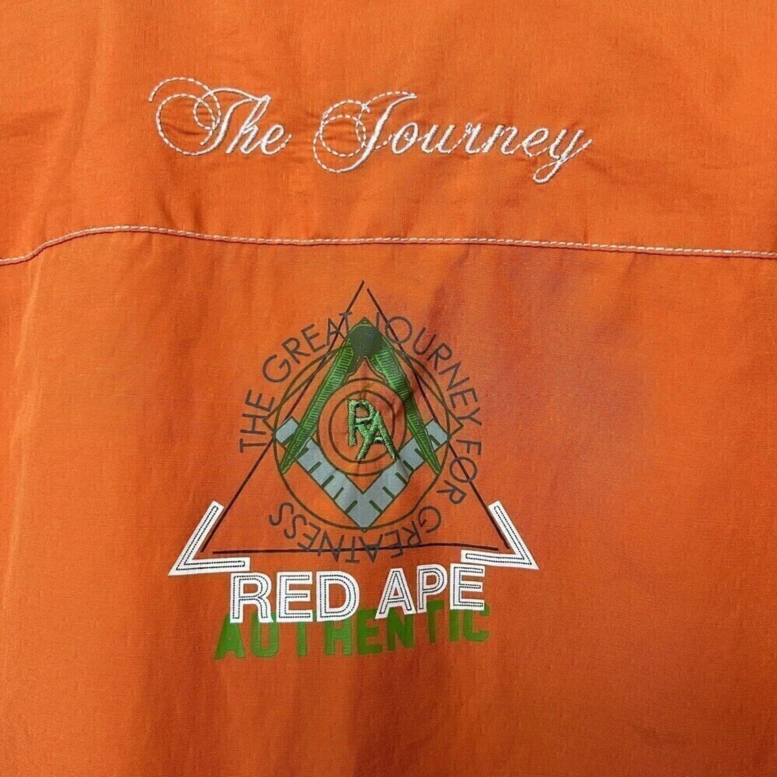 Red Ape Rare, Men's Corp. Shirt, Sz. 2X, Long Sleeve, Orange, Embroidery Logo