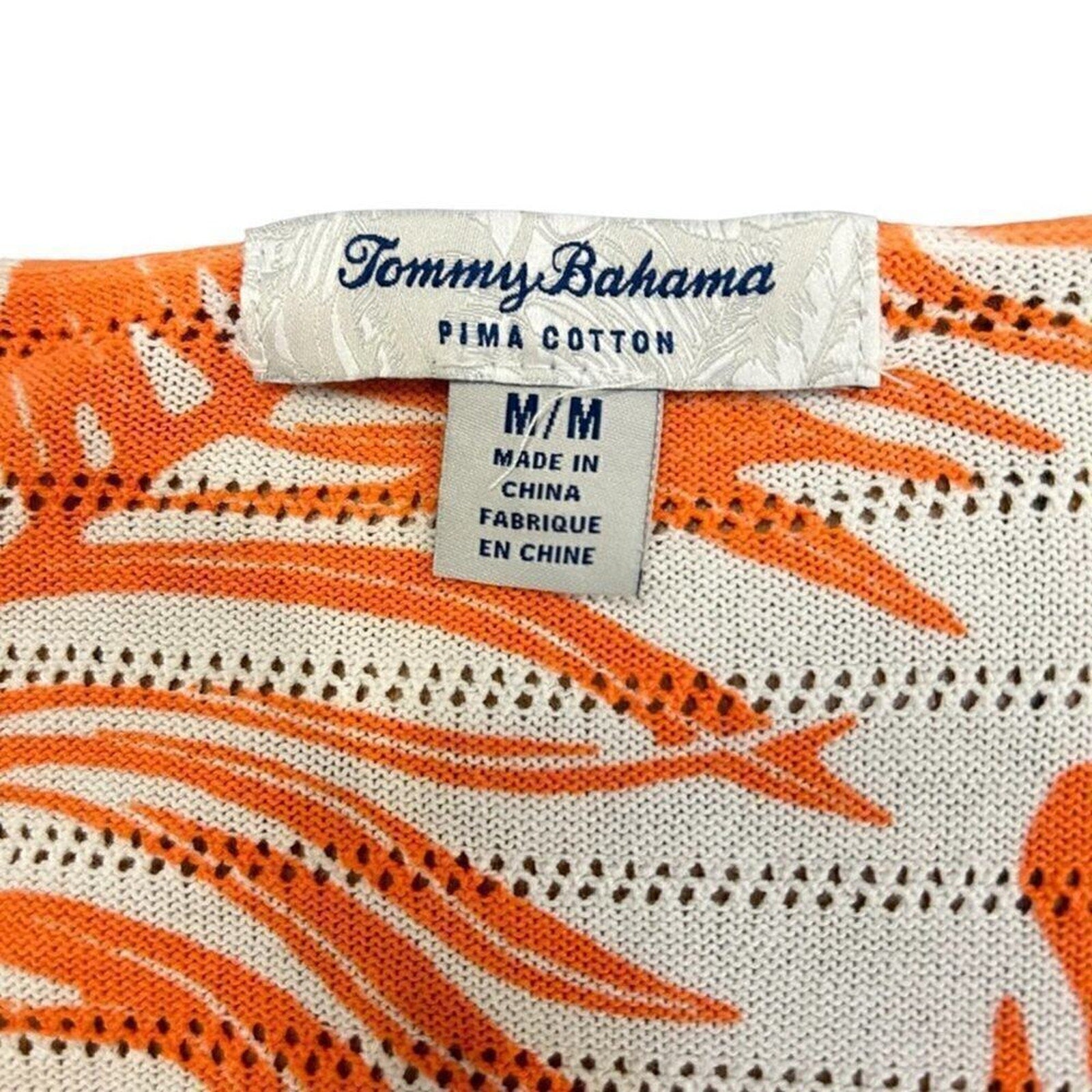 Tommy Bahama Womens Top Sz.M Coral Floral Pima Cotton, Soft Casual Beachy #M1365