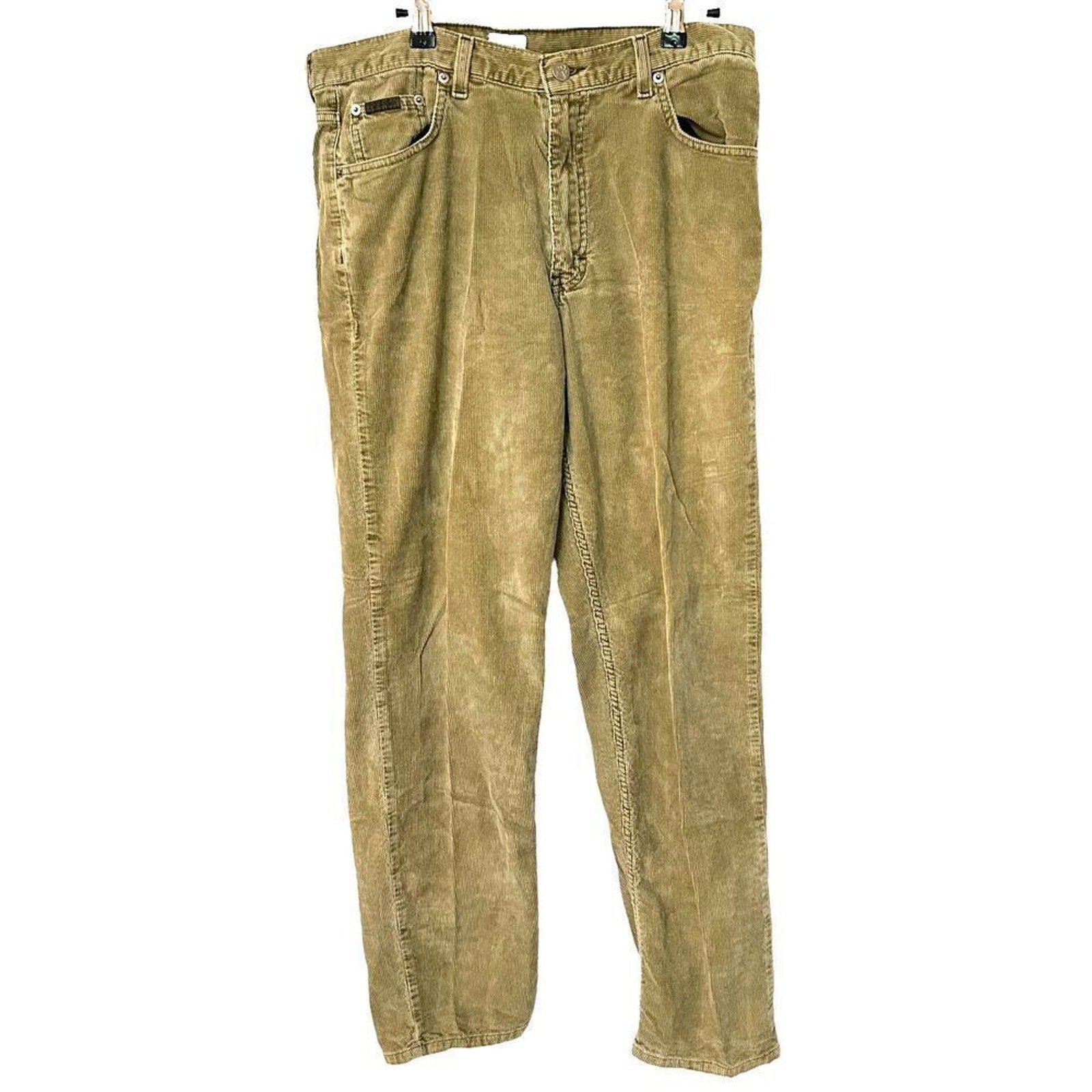 Calvin Klein Corduroy Men's Jeans Size 33 Vintage Tan Mid Rise 10" #J4-1595