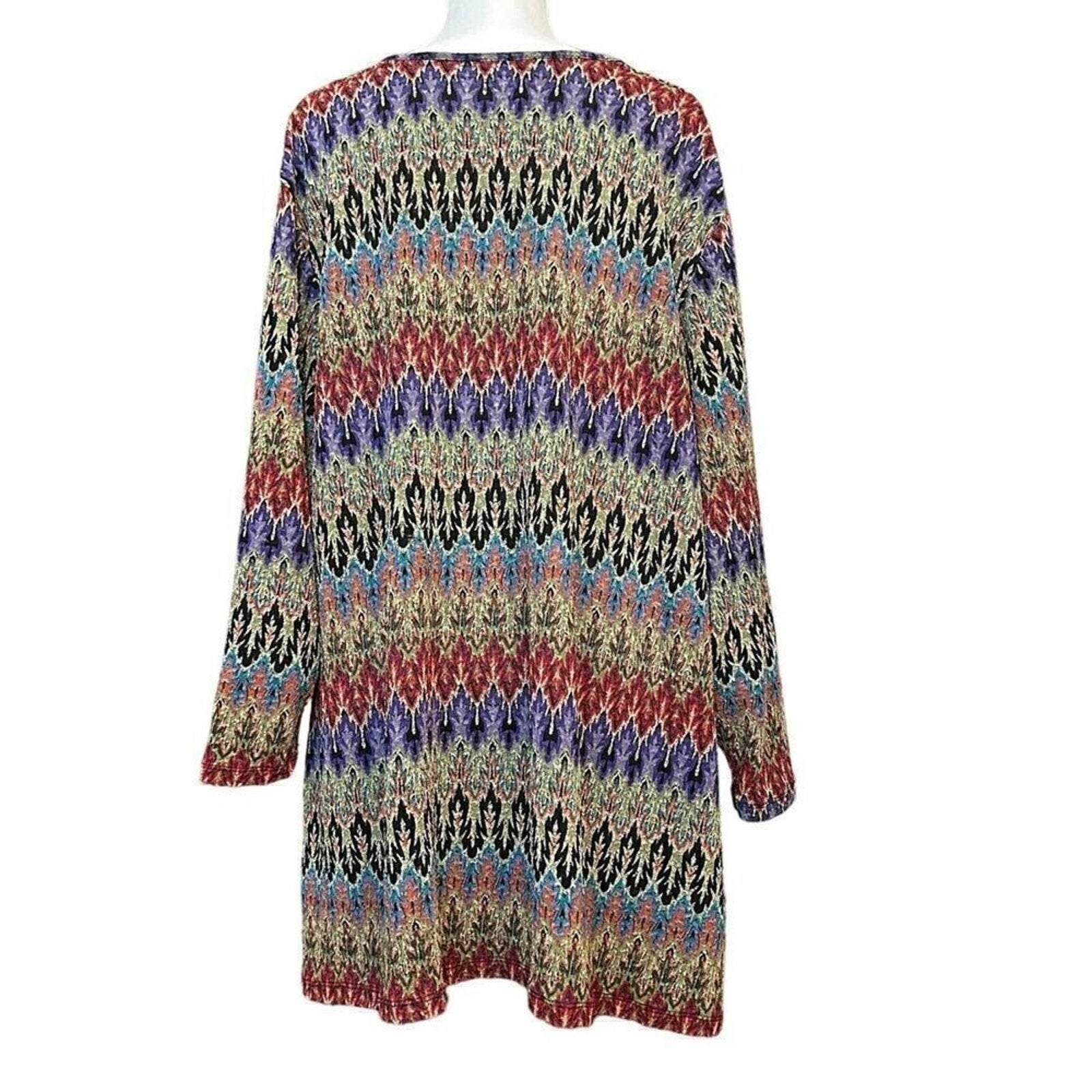 Russell Kemp Blouse Women's SZ.(3X) Multicolor Surplice V-Neck Long Sleeve #1162