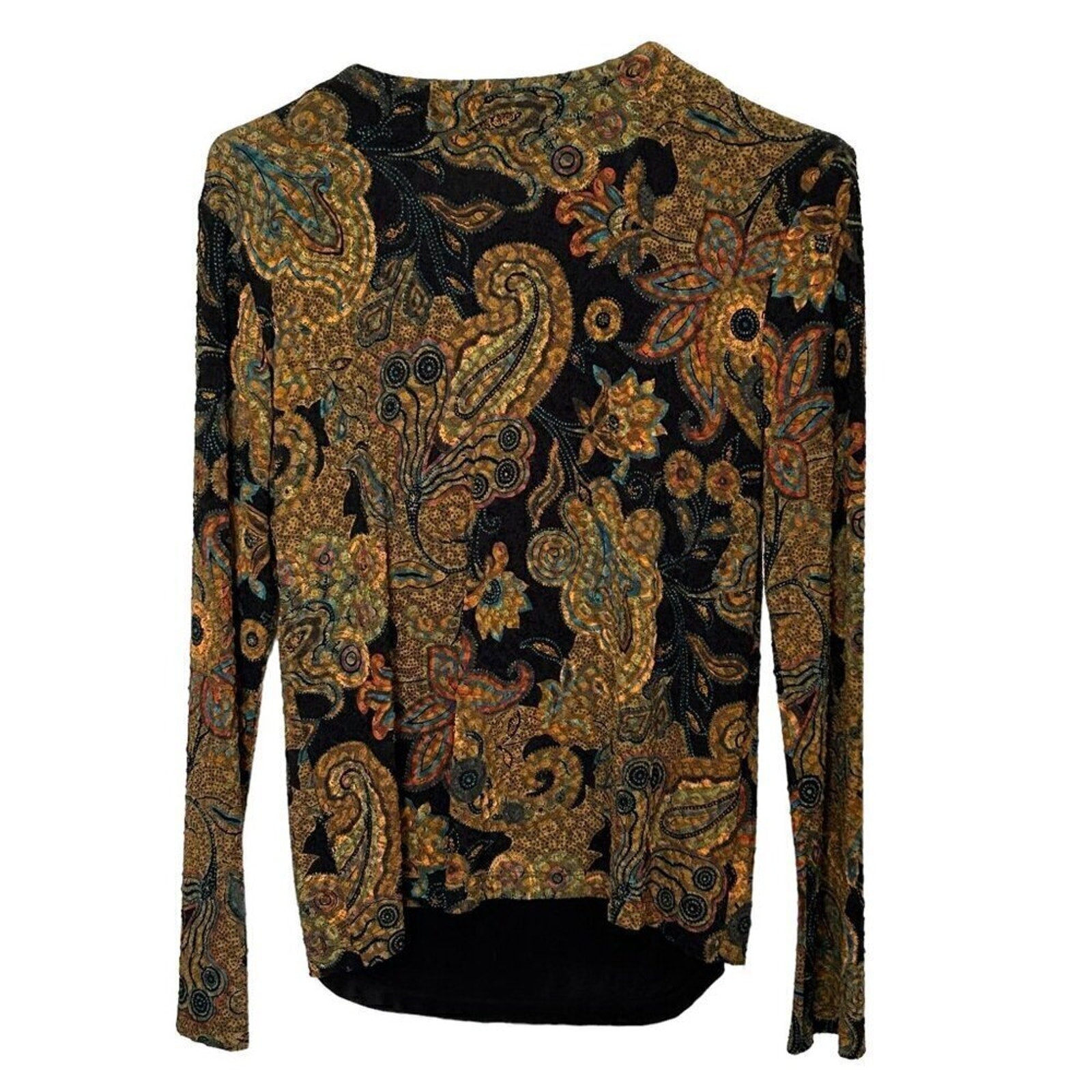 West End Women's Top Size M Floral Mosaic Cardigan With Black Camisole #HC