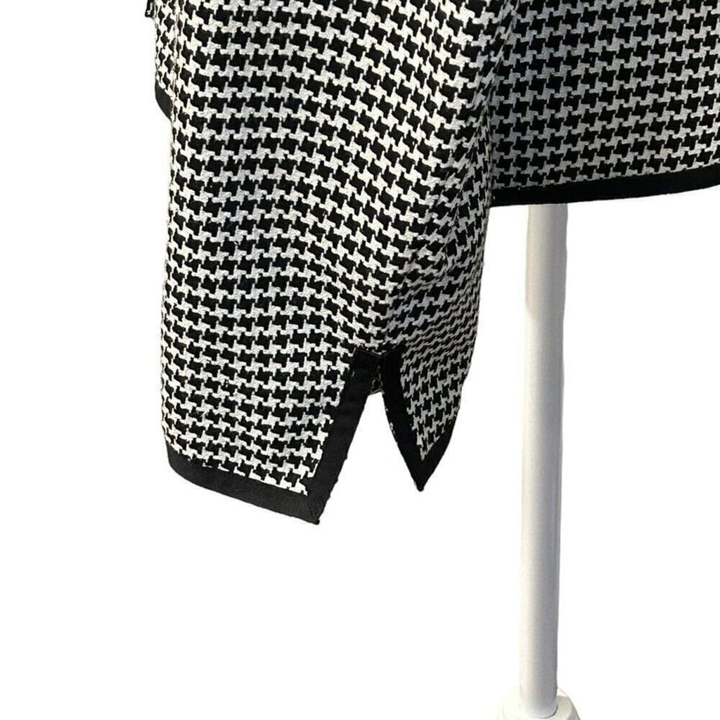 Talbots Women's  Black White Houndstooth Plaid Jacket Blazer Size 14 #BH