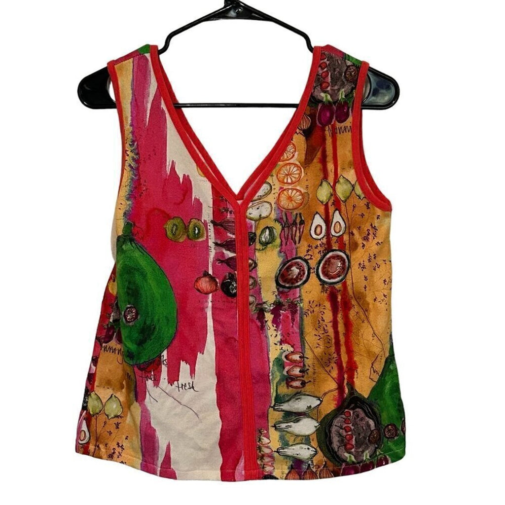 Aldo Martins Abstract Women’s Cotton Tank Top – Size 4, Sleeveless, Made in Portugal #H1552