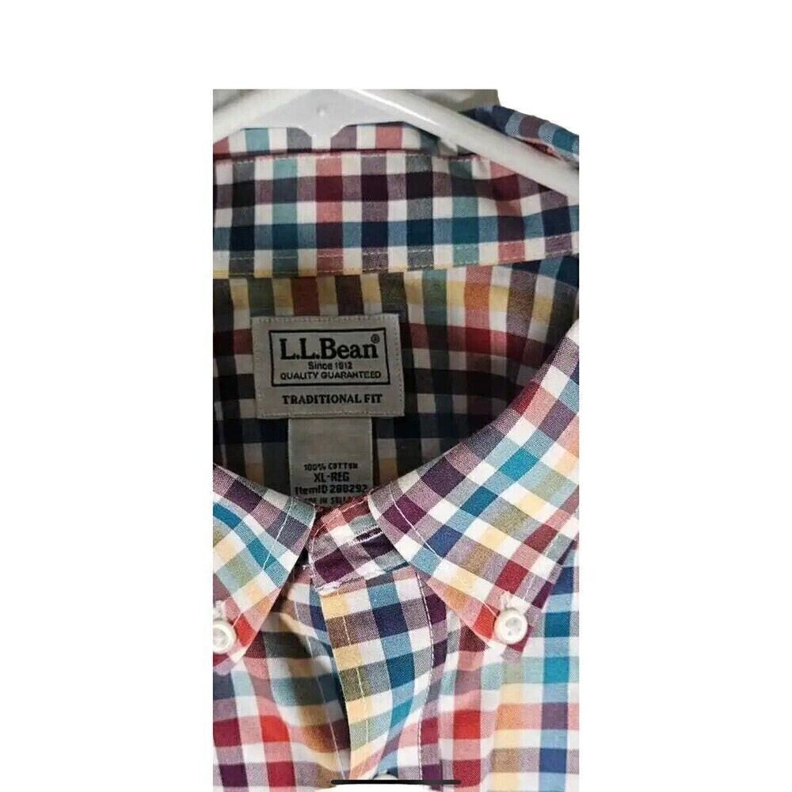 L.L. Bean multicolor cotton dress shirt XL Regular traditional fit #1173