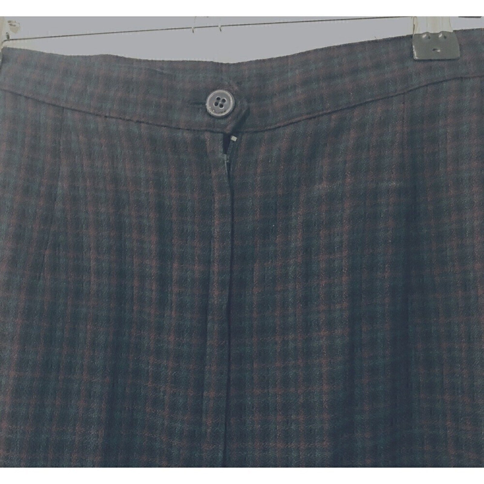 Women's A-Line Pleated Skirt - Size 12P - Tight Plaid Viscose Rayon / Wool Blend