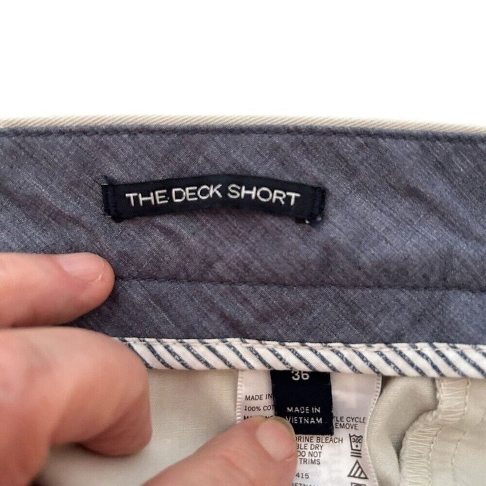 Nautica Deck Shorts Men's Size 36 Hi Rise Khaki Cotton Wide Comfort #A1571